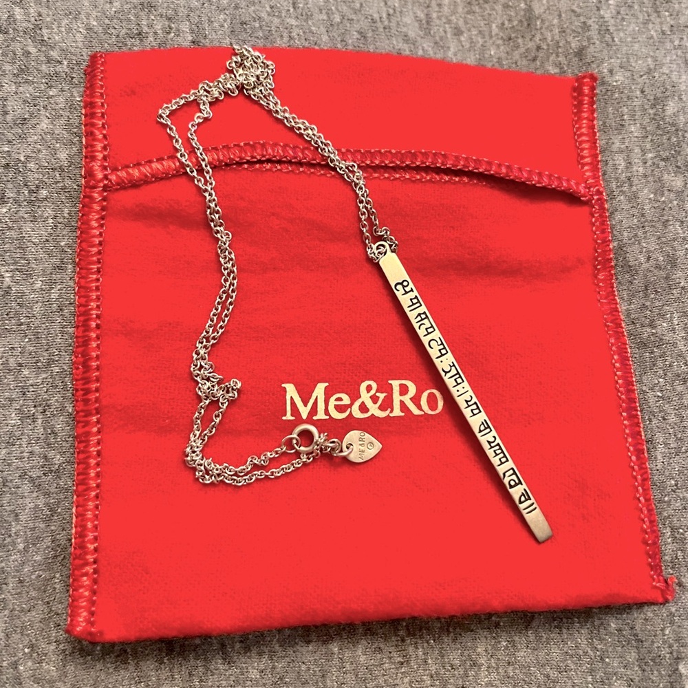 Me & Ro Sterling Silver Sanskrit Necklace